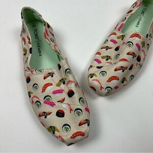 Toms Classic Slip On Shoes Roll With It Sushi Print Size 9